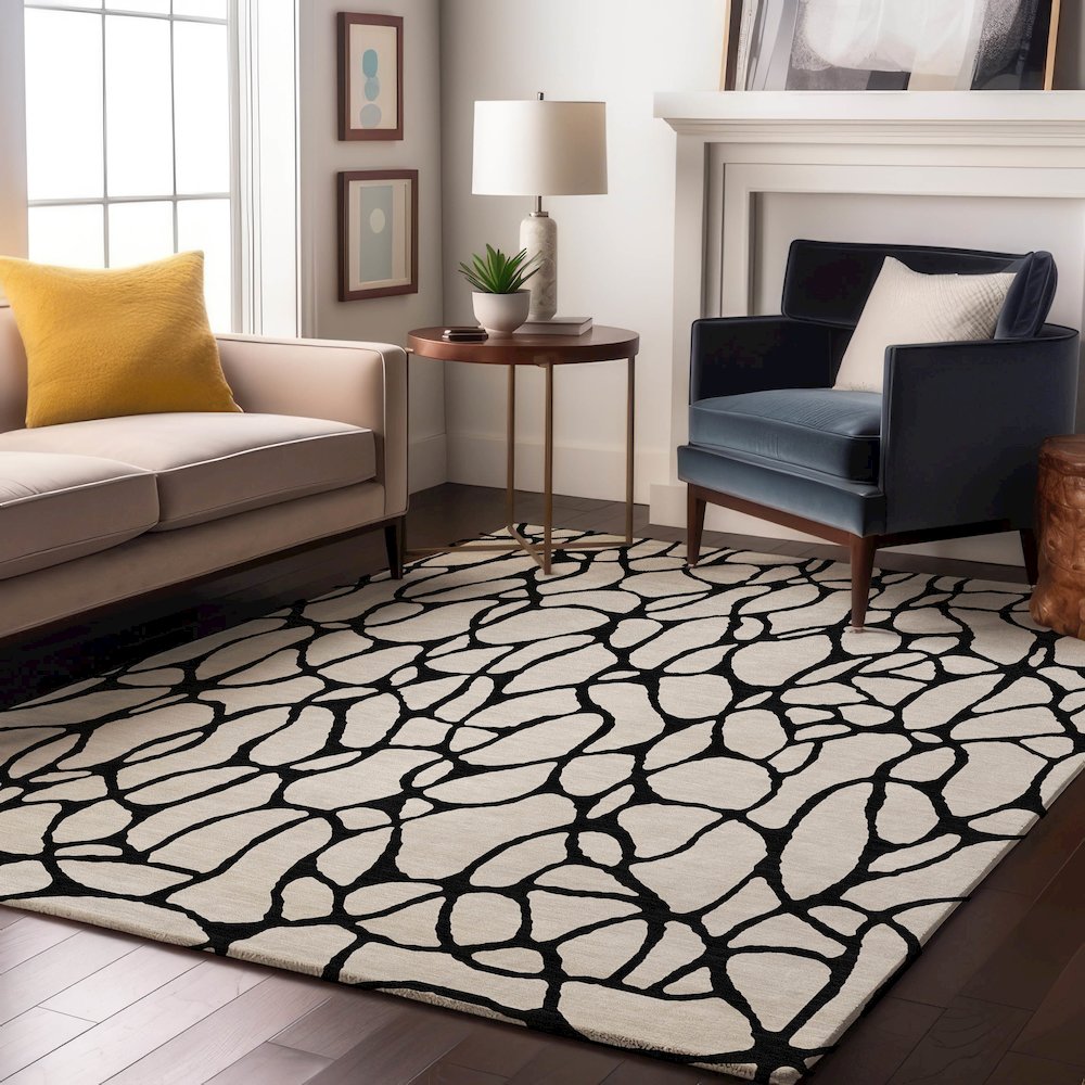 Premium Machine Washable Mayfield AMF1023 Ivory 2'6" x 3'10" Rug. Picture 5