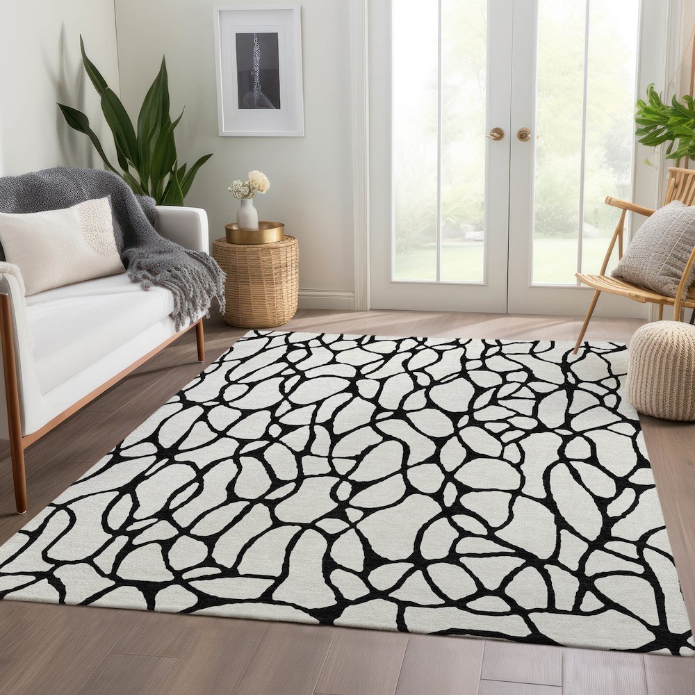 Premium Machine Washable Mayfield AMF1023 Ivory 2'6" x 3'10" Rug. Picture 6