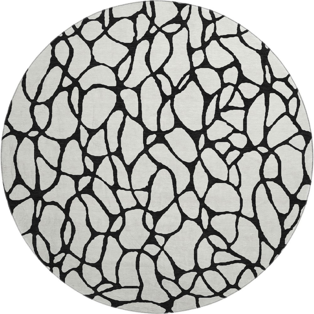 Premium Machine Washable Mayfield AMF1023 Ivory 8' x 8' Round Rug. Picture 1