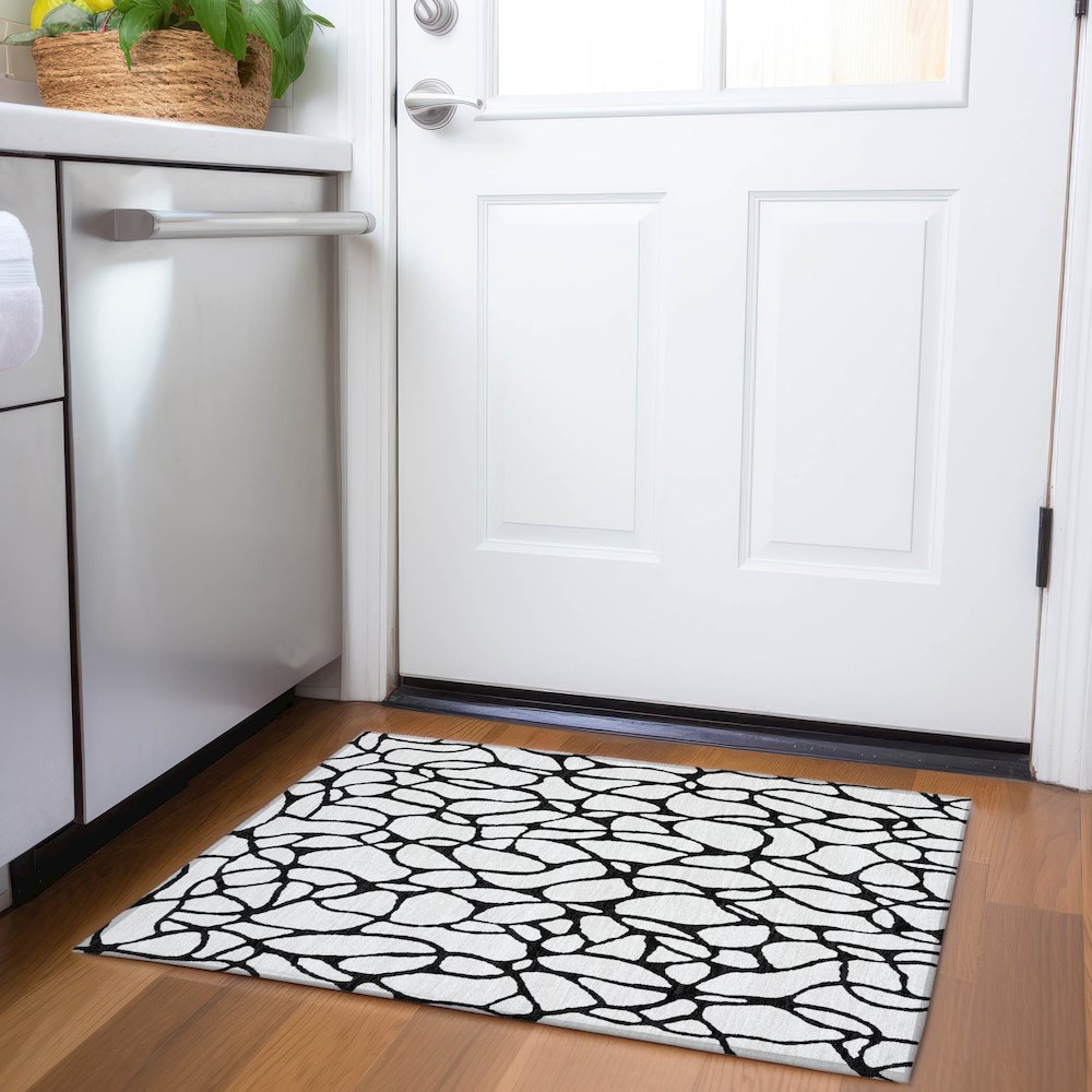 Premium Machine Washable Mayfield AMF1023 Ivory 1'8" x 2'6" Rug. Picture 5