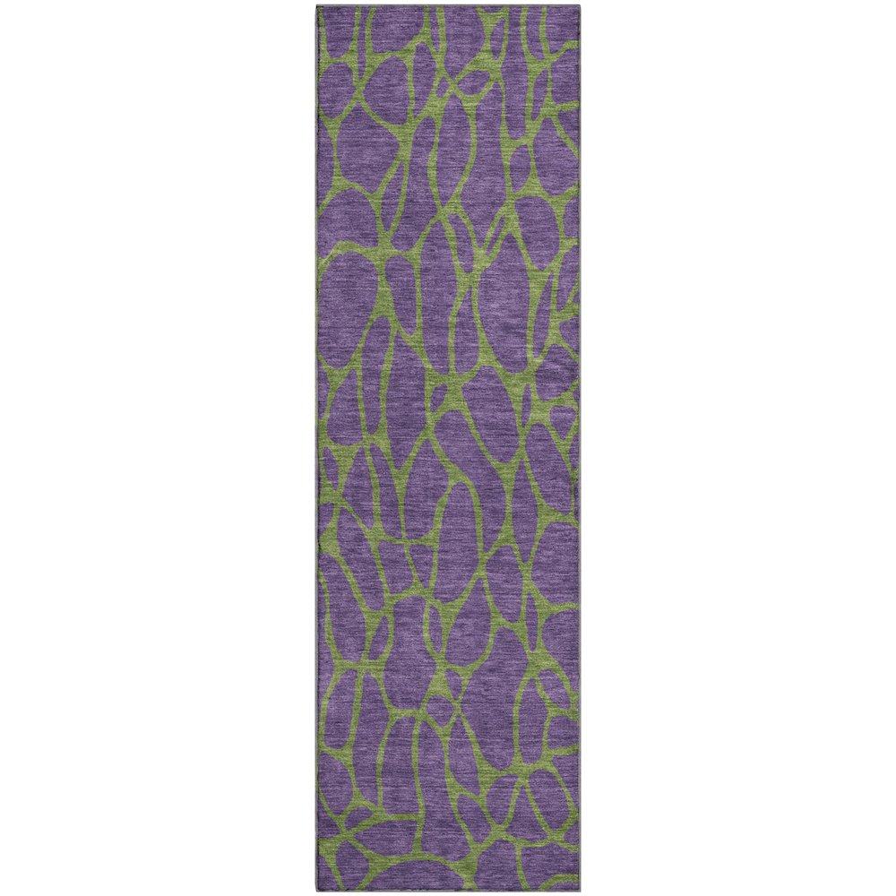 Premium Machine Washable Mayfield AMF1023 Purple 2'3" x 7'6" Runner Rug. Picture 1