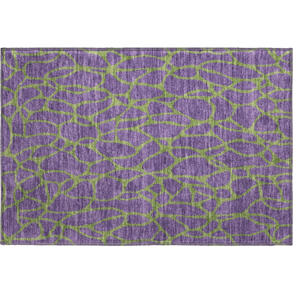 Premium Machine Washable Mayfield AMF1023 Purple 1'8" x 2'6" Rug. Picture 1
