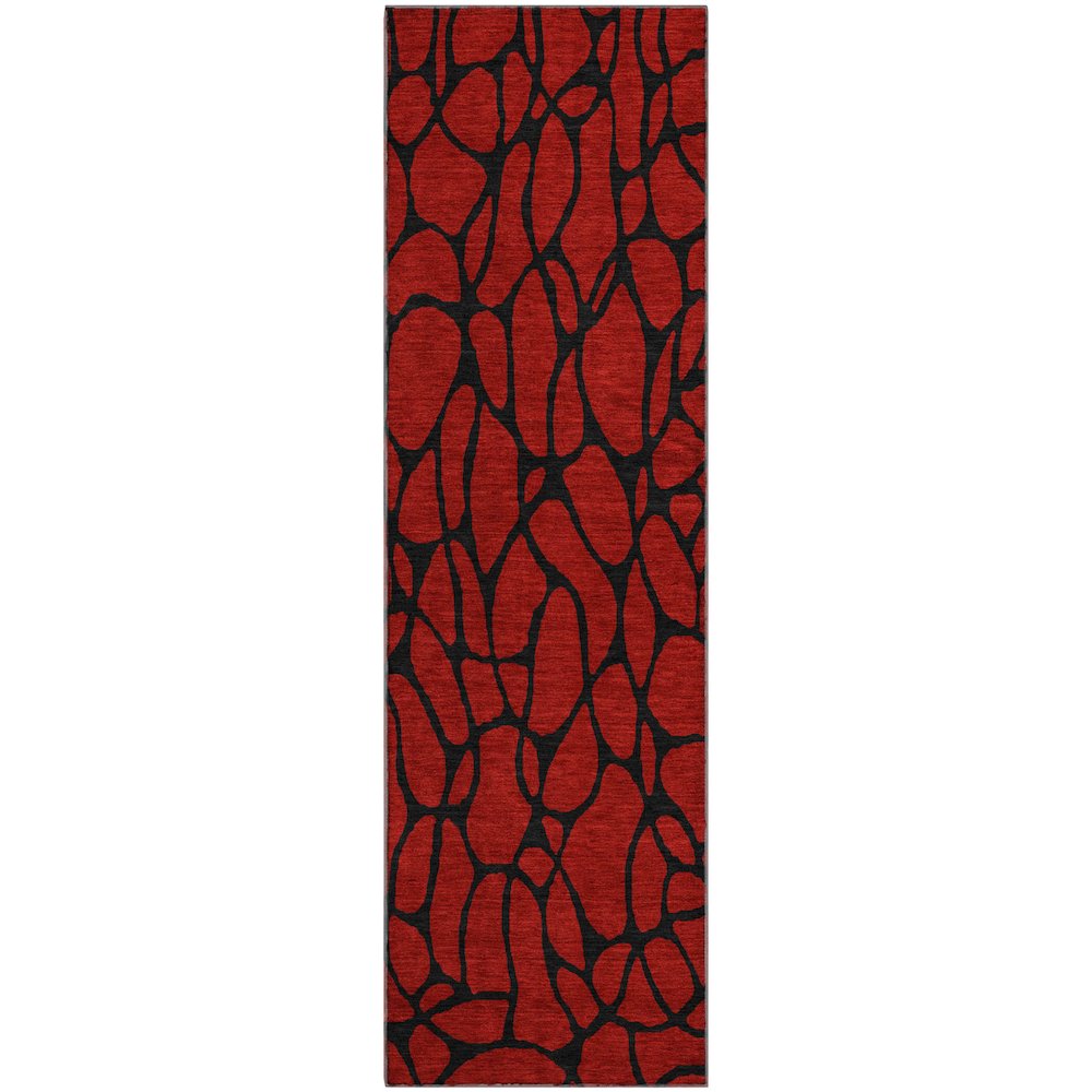 Premium Machine Washable Mayfield AMF1023 Red 2'3" x 7'6" Runner Rug. Picture 1