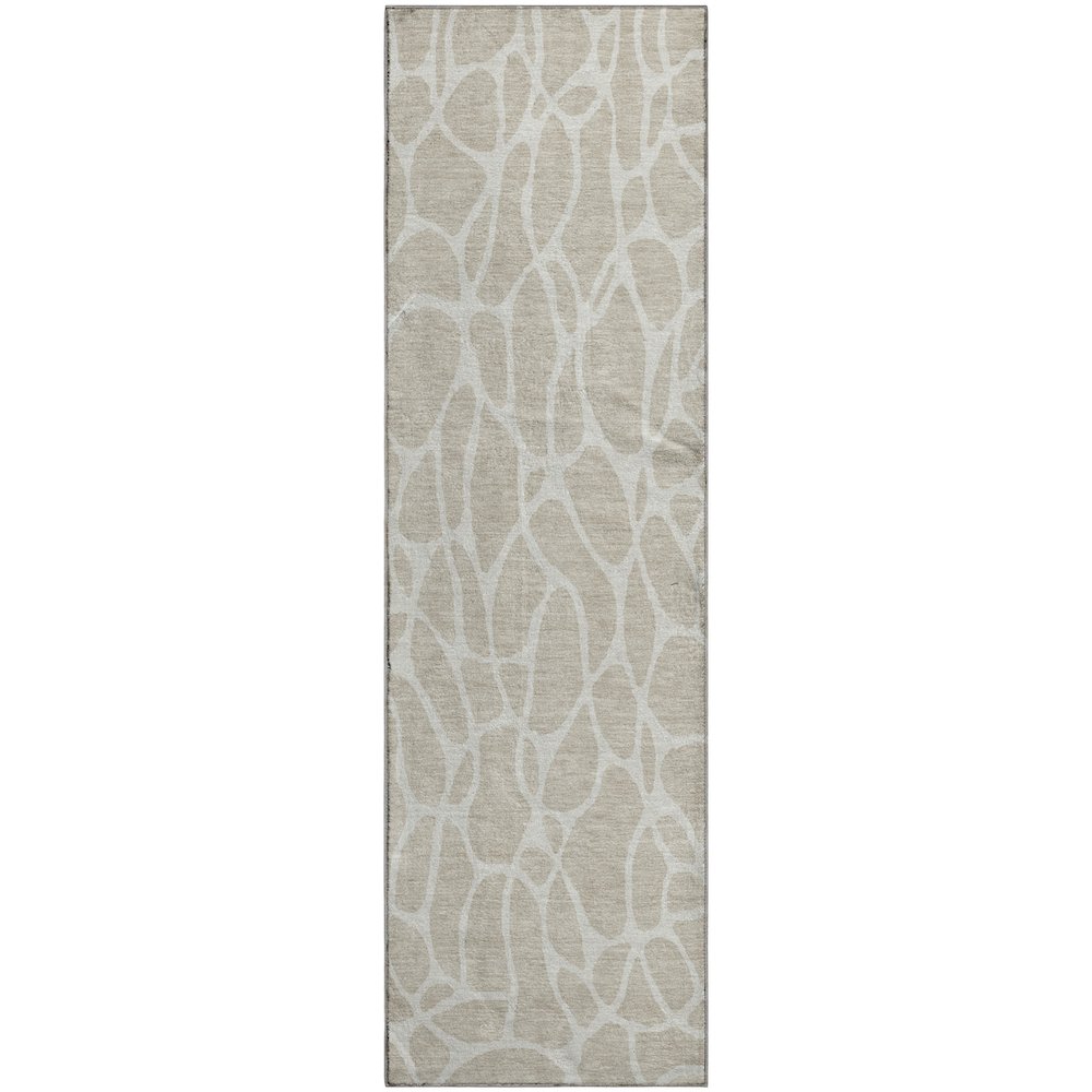 Premium Machine Washable Mayfield AMF1024 Beige 2'3" x 7'6" Runner Rug. Picture 1