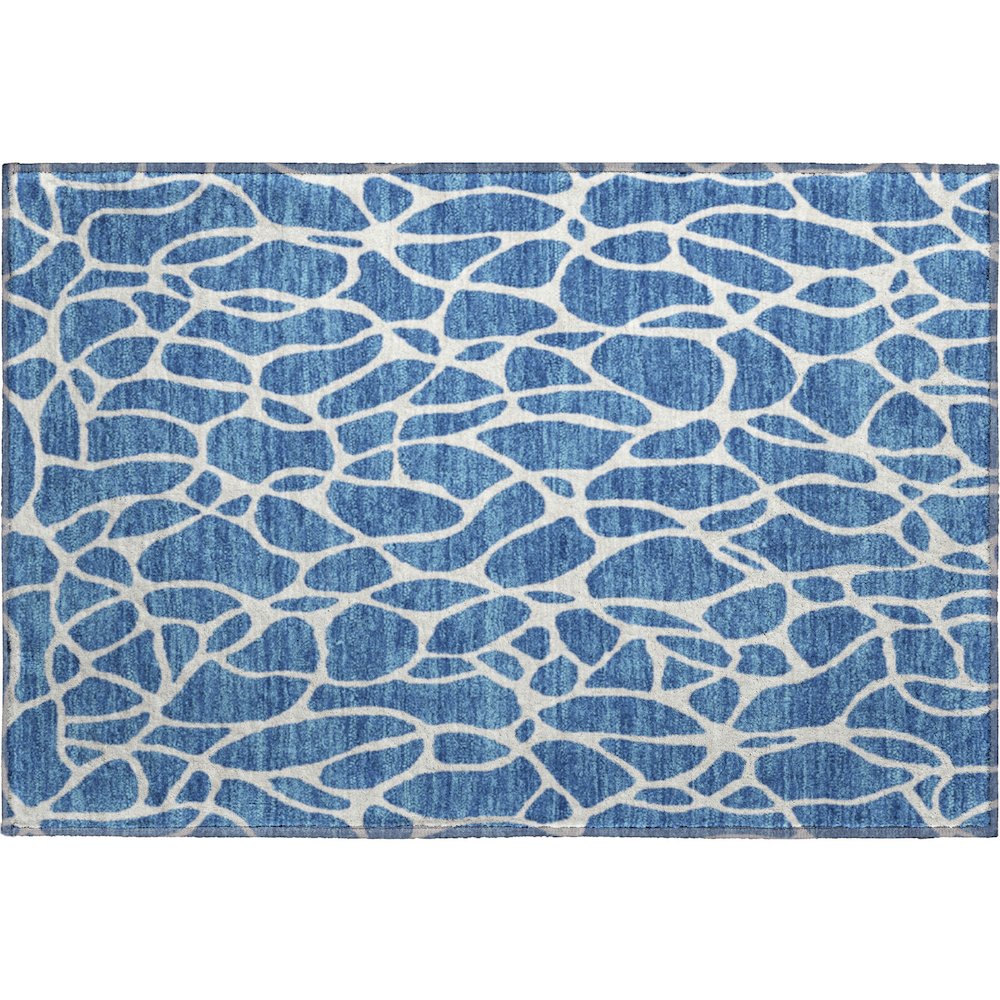 Premium Machine Washable Mayfield AMF1024 Blue 1'8" x 2'6" Rug. Picture 1