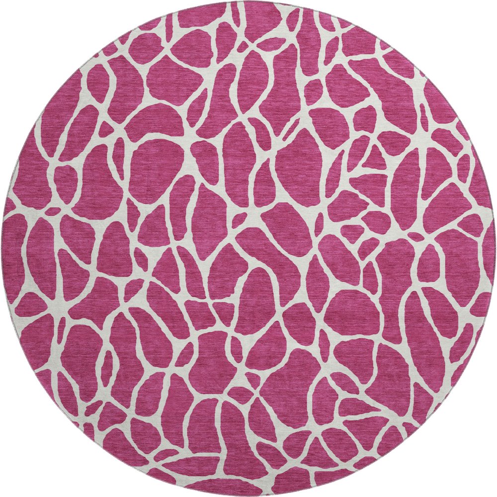 Premium Machine Washable Mayfield AMF1024 Blush 8' x 8' Round Rug. Picture 1