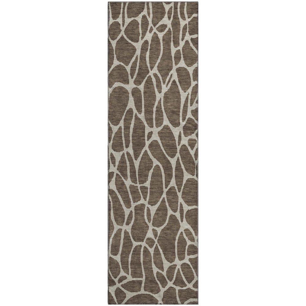 Premium Machine Washable Mayfield AMF1024 Fudge 2'3" x 7'6" Runner Rug. Picture 1