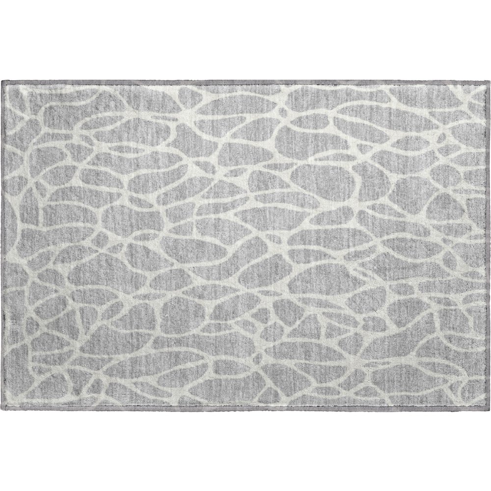 Premium Machine Washable Mayfield AMF1024 Silver 1'8" x 2'6" Rug. Picture 1