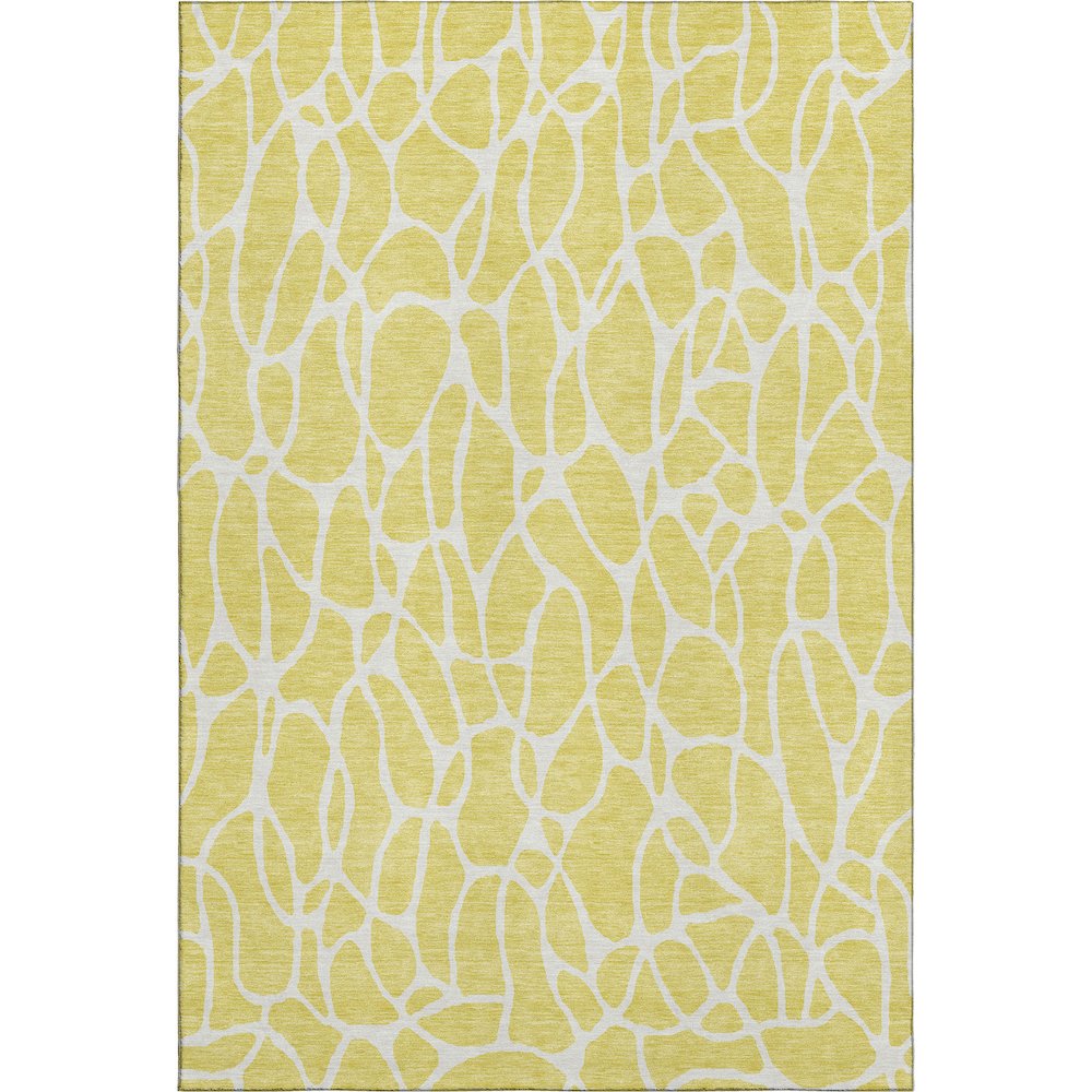 Premium Machine Washable Mayfield AMF1024 Yellow 2'6" x 3'10" Rug. Picture 1
