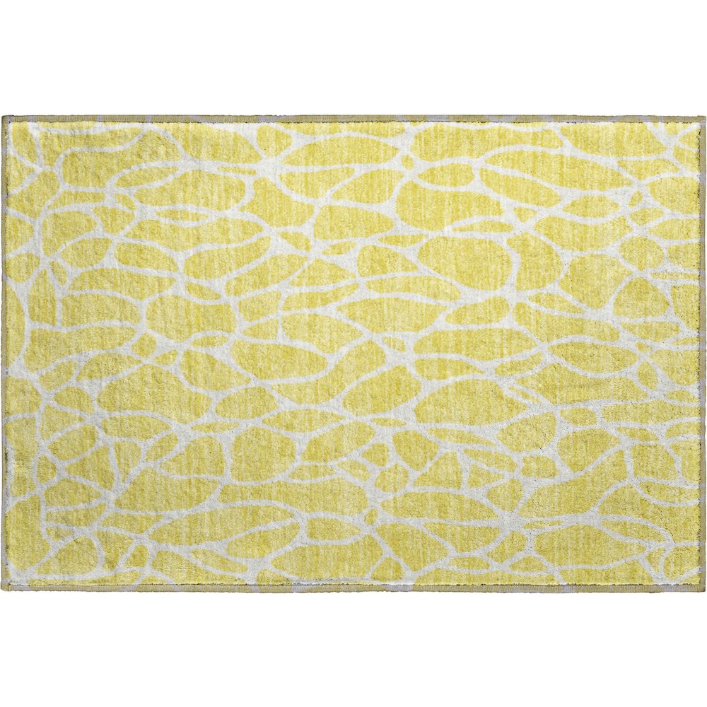 Premium Machine Washable Mayfield AMF1024 Yellow 1'8" x 2'6" Rug. Picture 1