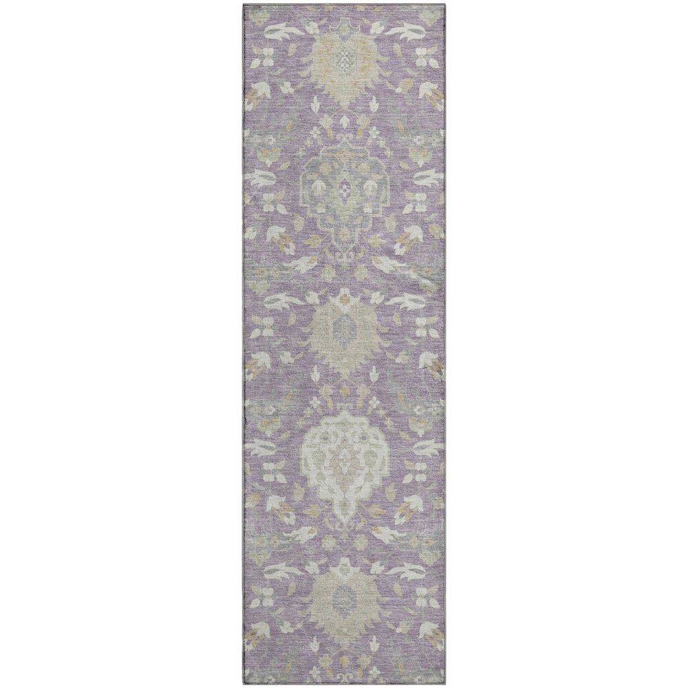 Premium Machine Washable Mayfield AMF1026 Lavender 2'3" x 7'6" Runner Rug. Picture 1