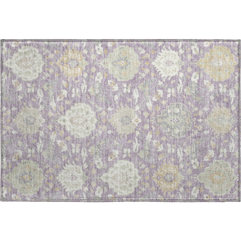 Premium Machine Washable Mayfield AMF1026 Lavender 1'8" x 2'6" Rug. Picture 1