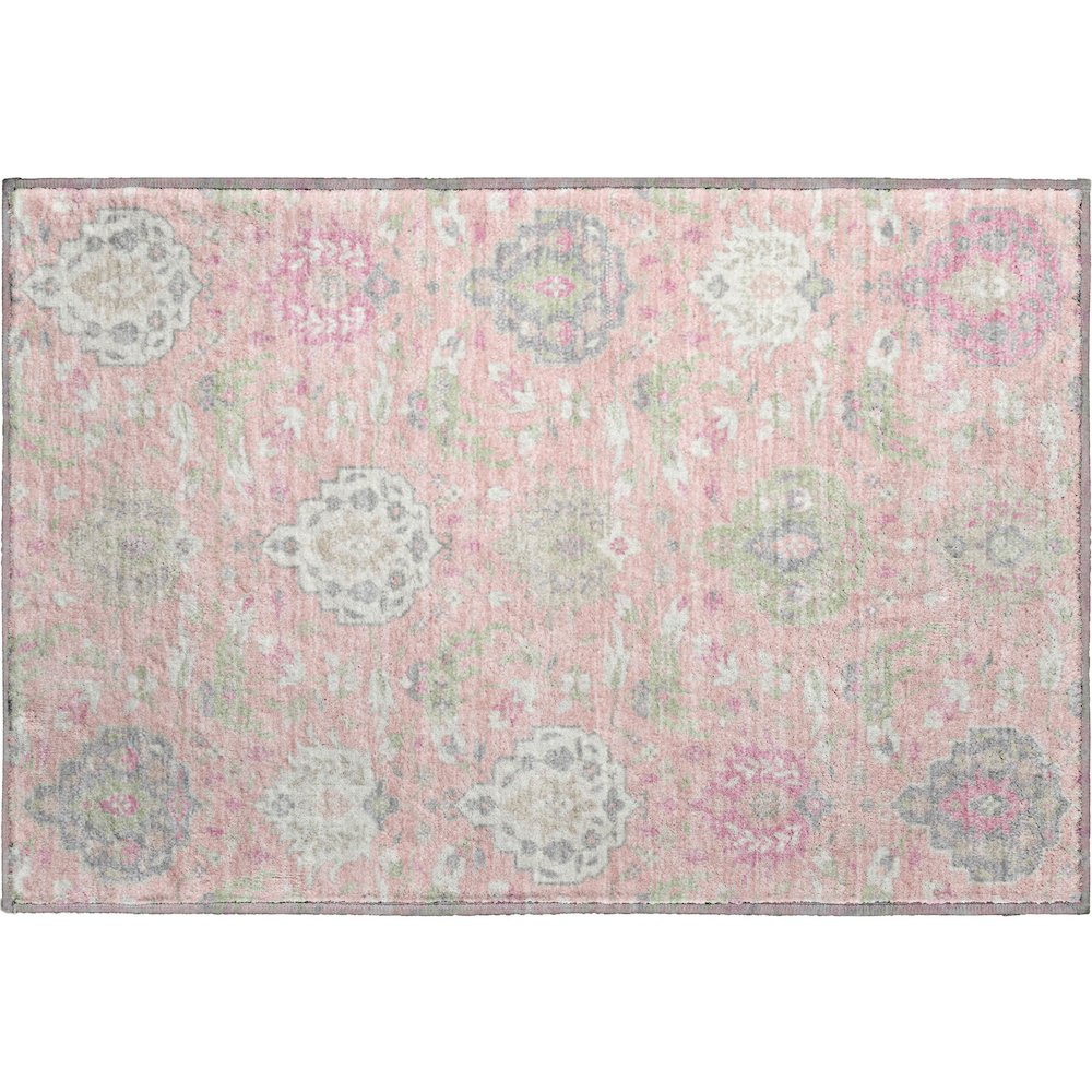 Premium Machine Washable Mayfield AMF1026 Pink 1'8" x 2'6" Rug. Picture 1
