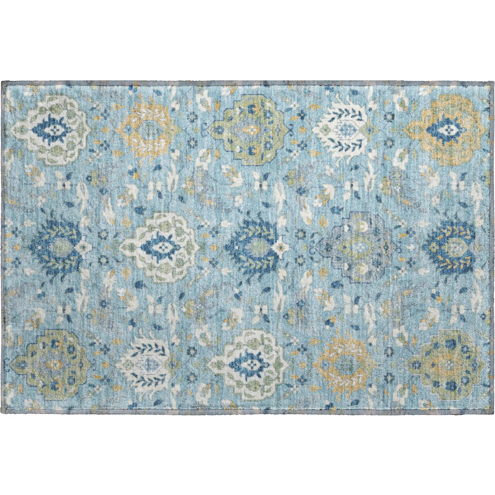 Premium Machine Washable Mayfield AMF1026 Sky 1'8" x 2'6" Rug. Picture 1