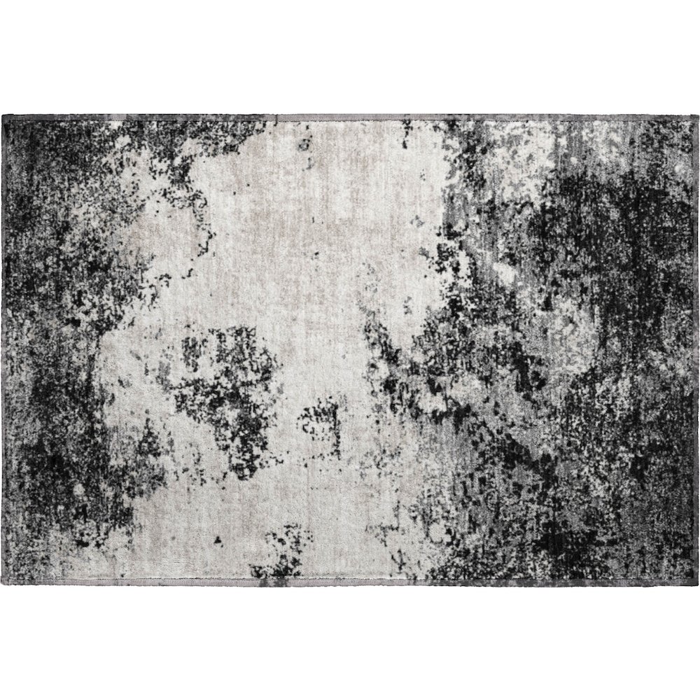 Premium Machine Washable Mayfield AMF1027 Black 1'8" x 2'6" Rug. Picture 1