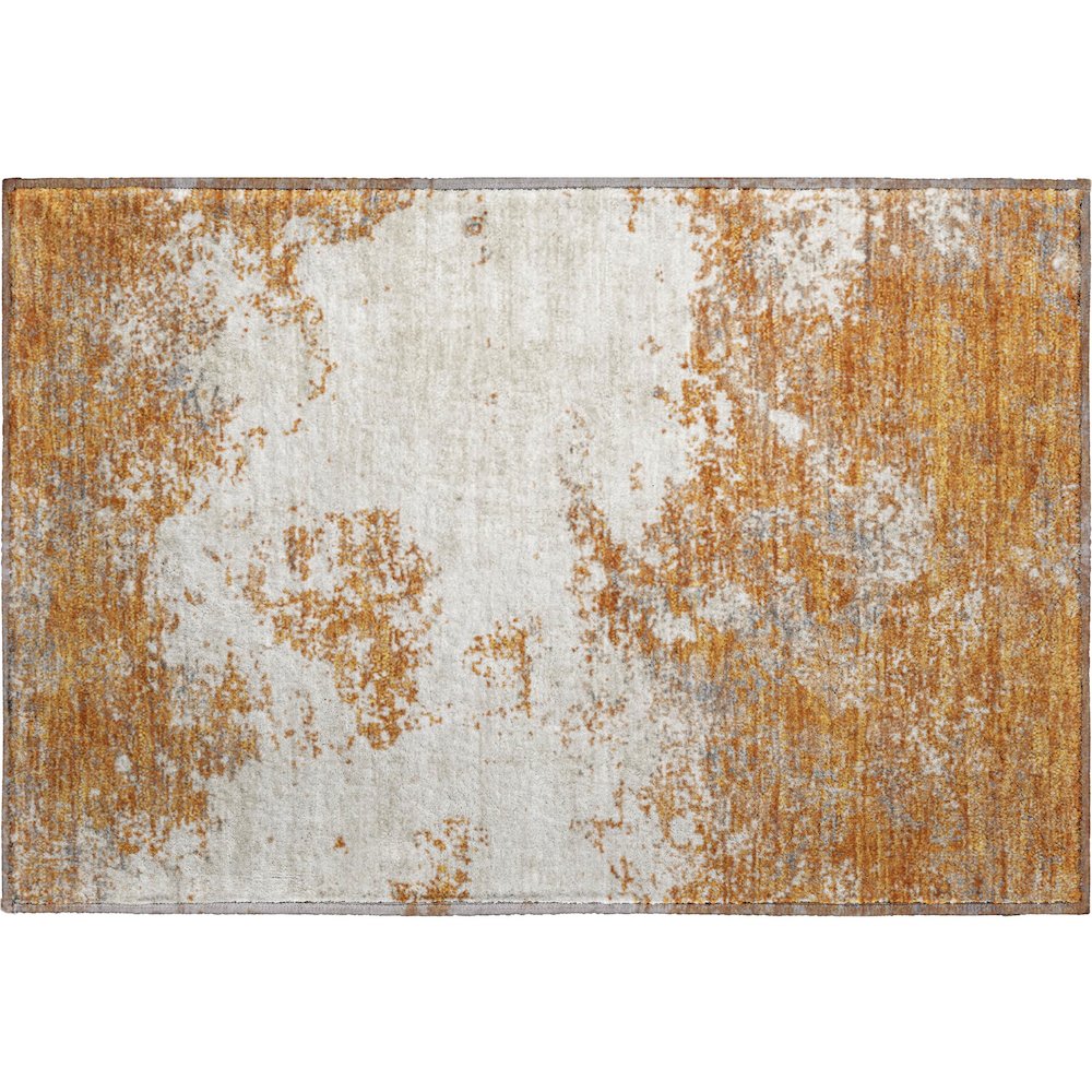 Premium Machine Washable Mayfield AMF1027 Copper 1'8" x 2'6" Rug. Picture 1