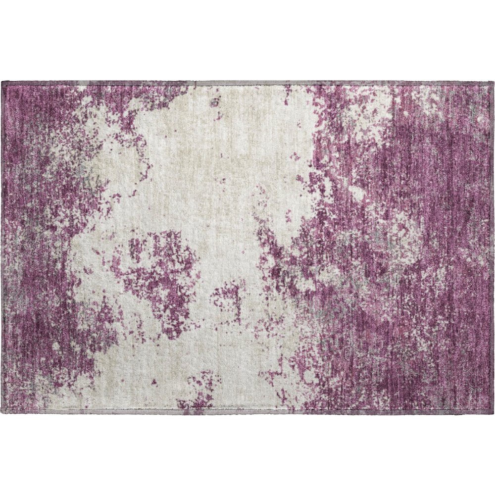 Premium Machine Washable Mayfield AMF1027 Eggplant 1'8" x 2'6" Rug. Picture 1