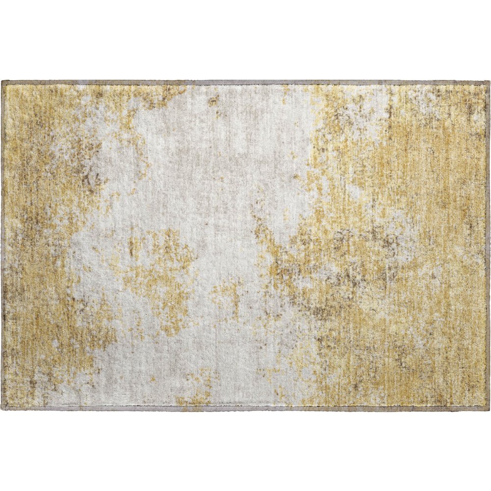Premium Machine Washable Mayfield AMF1027 Gold 1'8" x 2'6" Rug. Picture 1