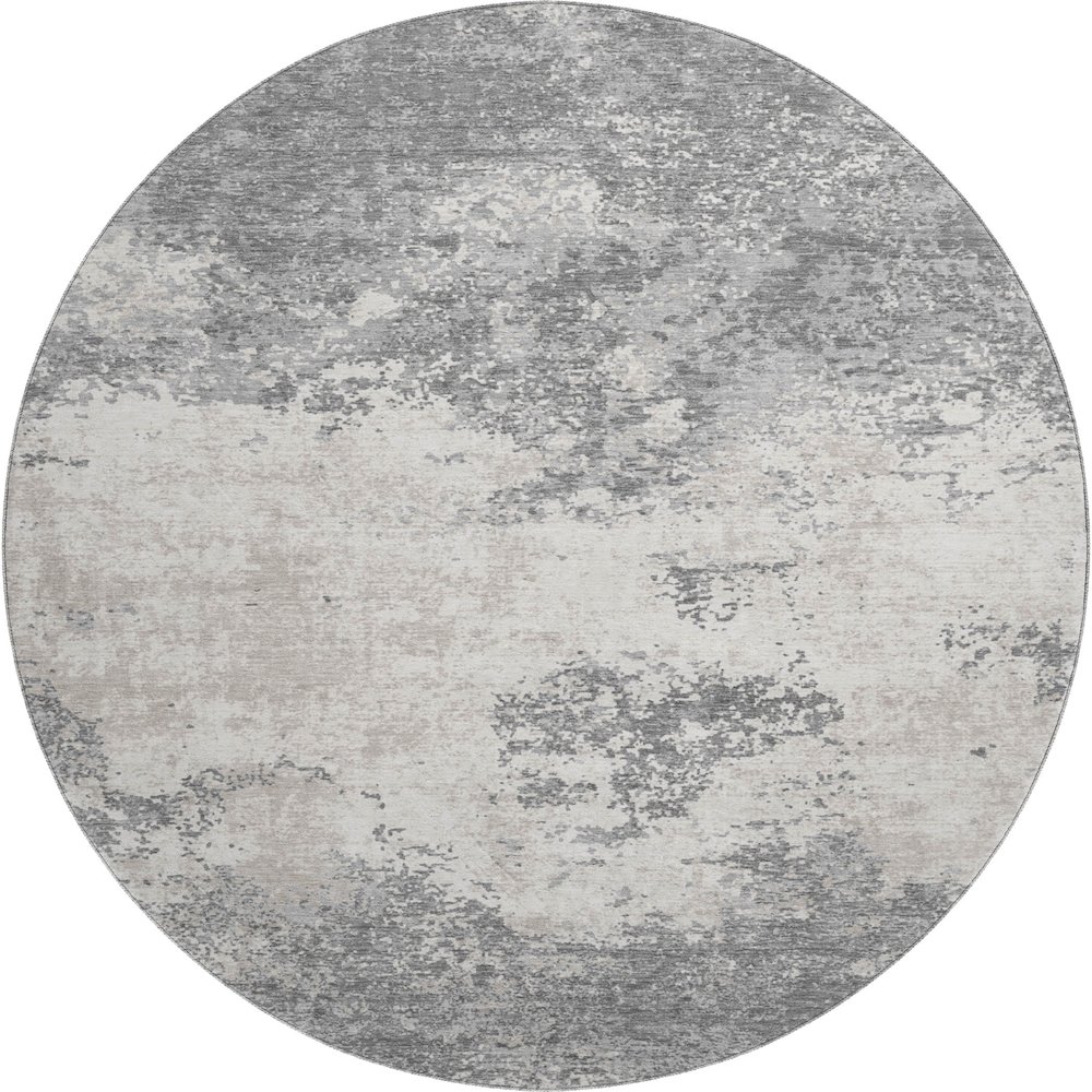 Premium Machine Washable Mayfield AMF1027 Gray 8' x 8' Round Rug. Picture 1