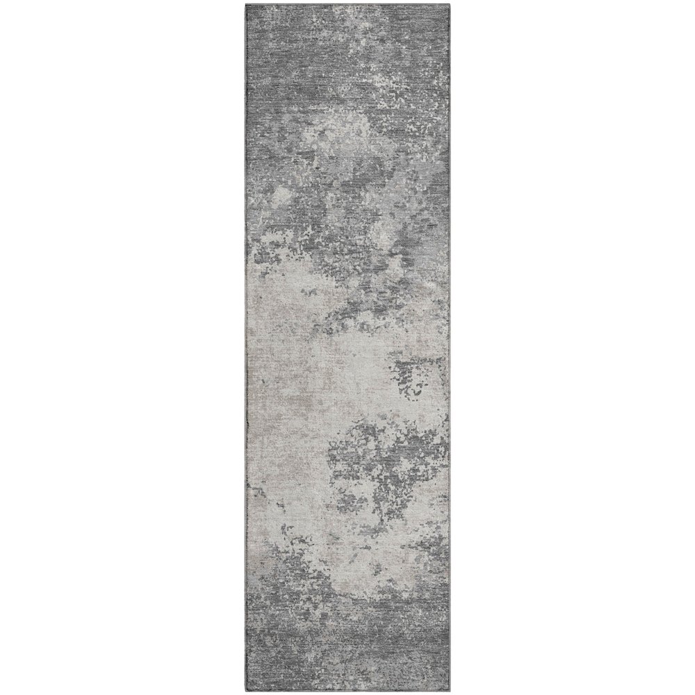 Premium Machine Washable Mayfield AMF1027 Gray 2'3" x 7'6" Runner Rug. Picture 1