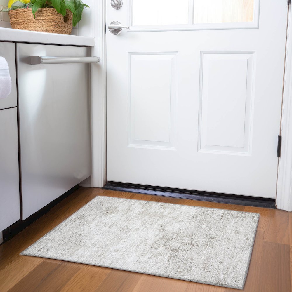 Premium Machine Washable Mayfield AMF1027 Ivory 1'8" x 2'6" Rug. Picture 5