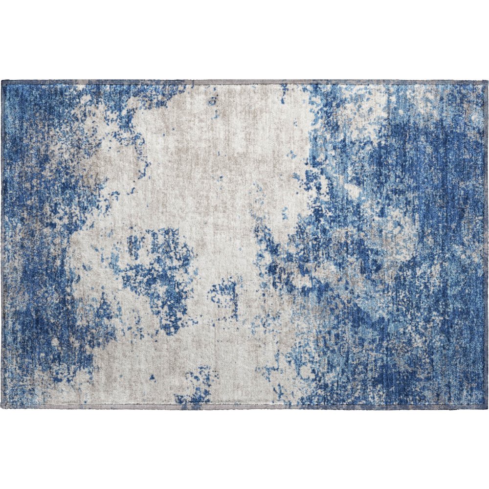 Premium Machine Washable Mayfield AMF1027 Navy 1'8" x 2'6" Rug. Picture 1