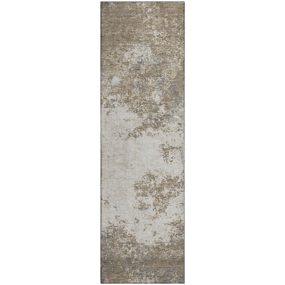 Premium Machine Washable Mayfield AMF1027 Taupe 2'3" x 7'6" Runner Rug. Picture 1