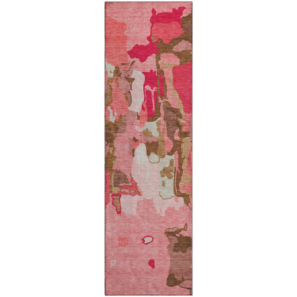 Premium Machine Washable Mayfield AMF1028 Coral 2'3" x 7'6" Runner Rug. Picture 1