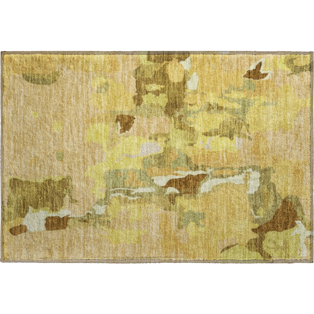 Premium Machine Washable Mayfield AMF1028 Gold 1'8" x 2'6" Rug. Picture 1