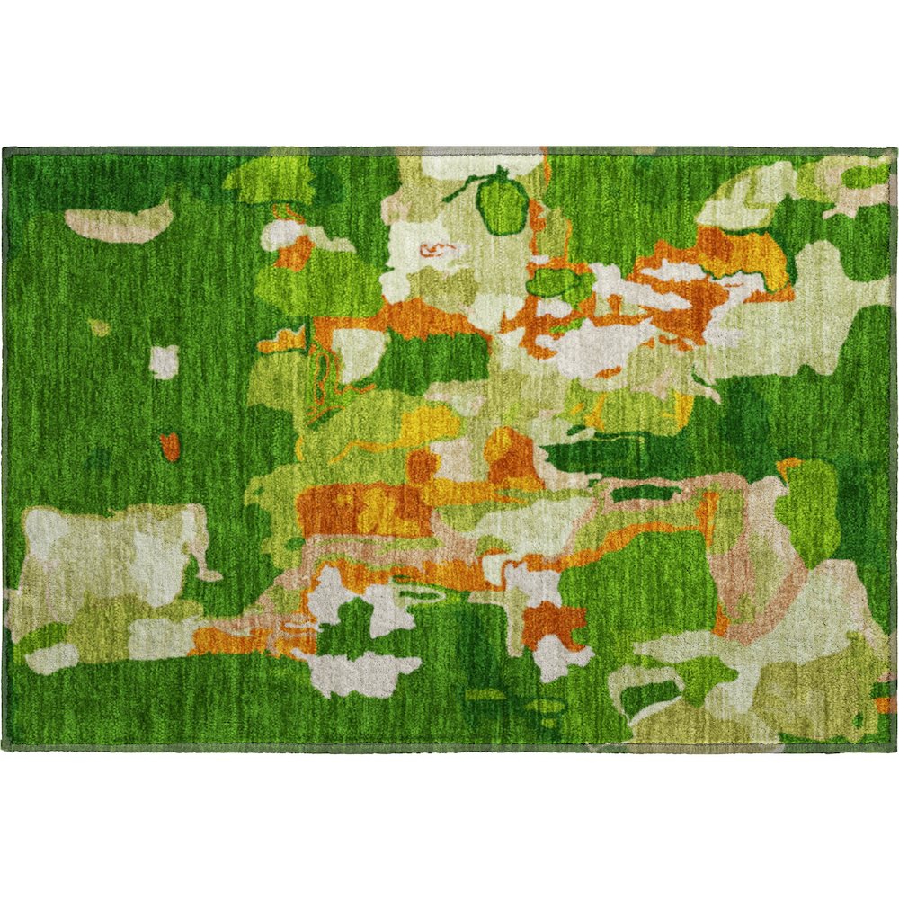 Premium Machine Washable Mayfield AMF1028 Green 1'8" x 2'6" Rug. Picture 1
