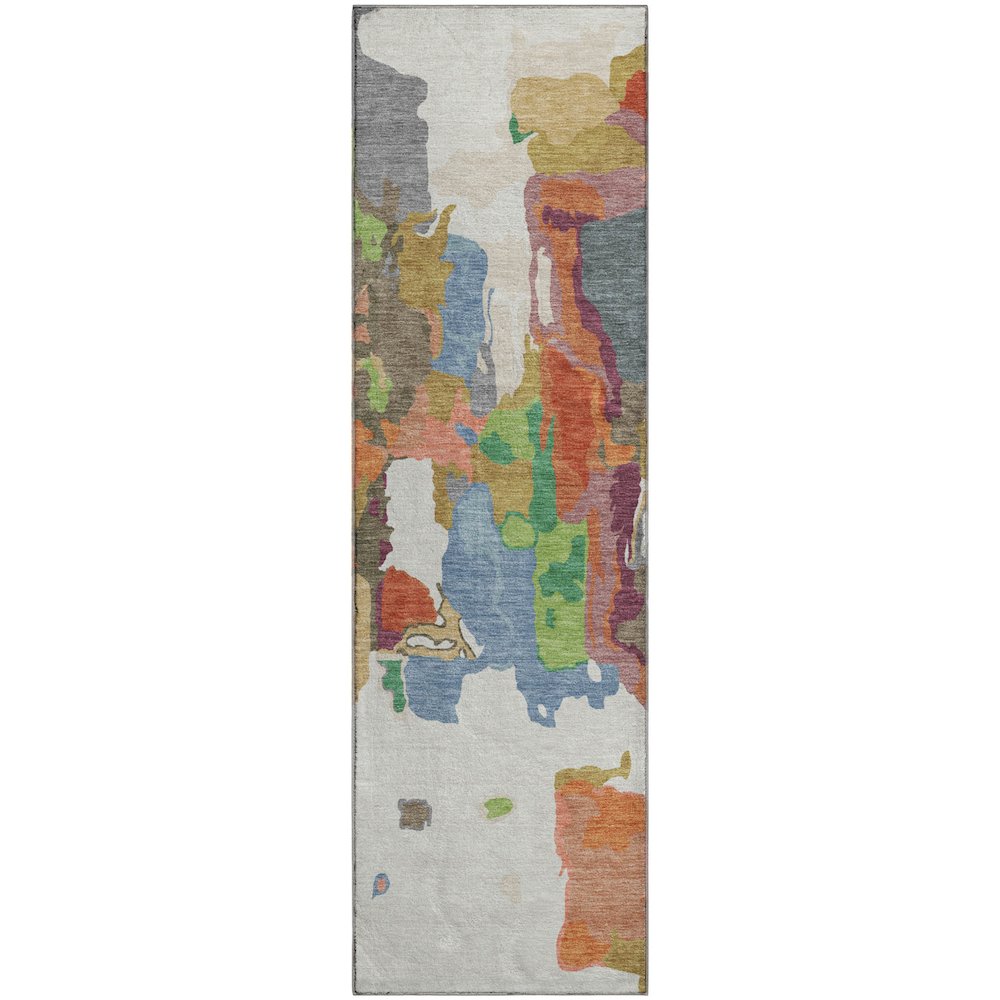 Premium Machine Washable Mayfield AMF1028 Ivory 2'3" x 7'6" Runner Rug. Picture 1