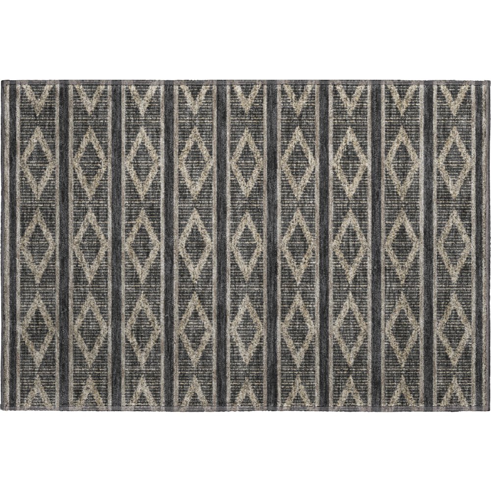 Premium Machine Washable Mayfield AMF1029 Black 1'8" x 2'6" Rug. Picture 1