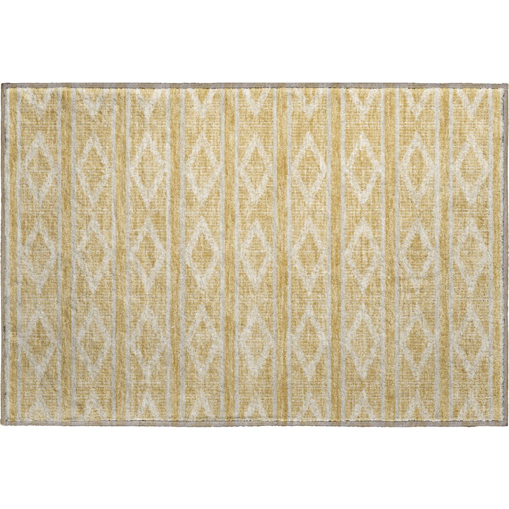 Premium Machine Washable Mayfield AMF1029 Gold 1'8" x 2'6" Rug. Picture 1