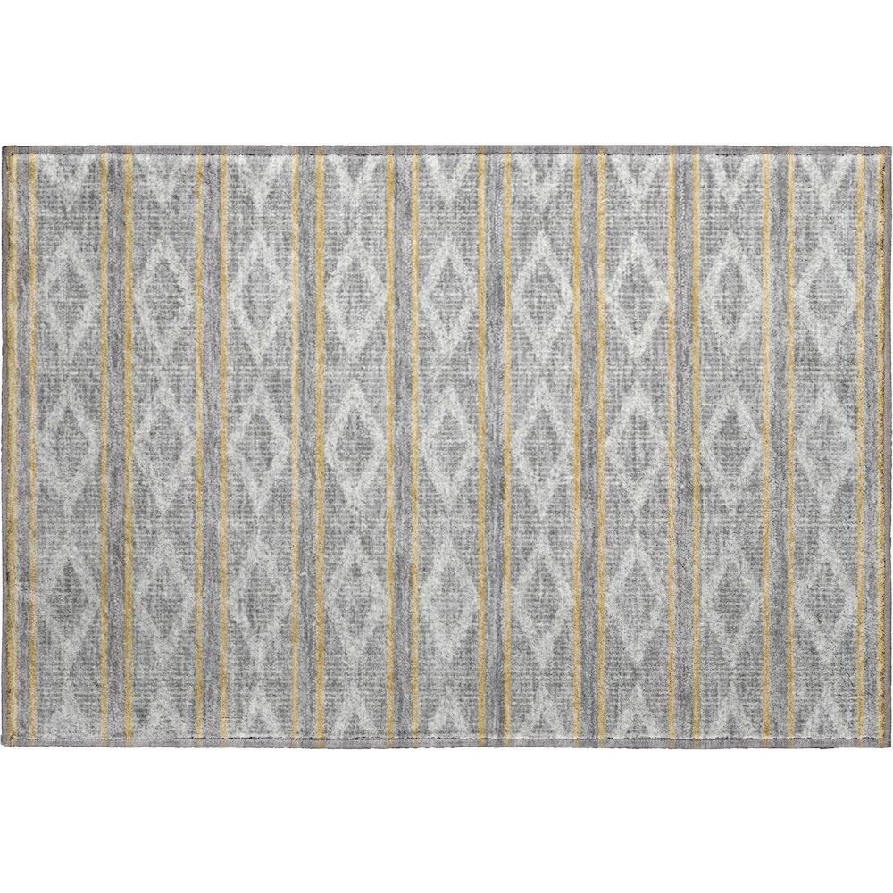 Premium Machine Washable Mayfield AMF1029 Gray 1'8" x 2'6" Rug. Picture 1