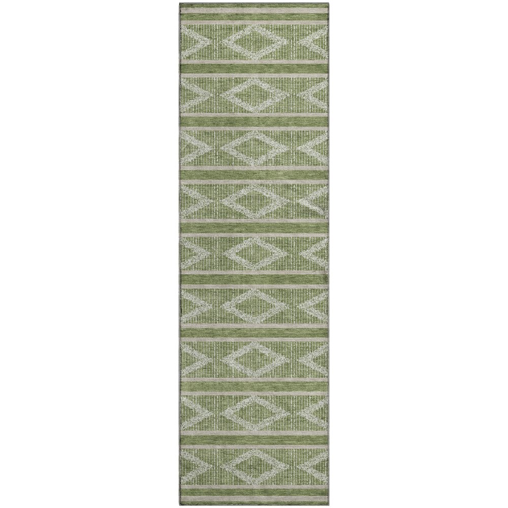Premium Machine Washable Mayfield AMF1029 Green 2'3" x 7'6" Runner Rug. Picture 1