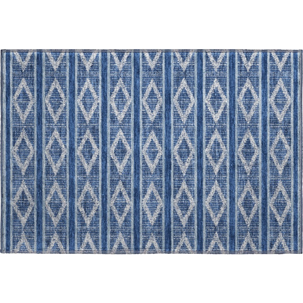 Premium Machine Washable Mayfield AMF1029 Navy 1'8" x 2'6" Rug. Picture 1