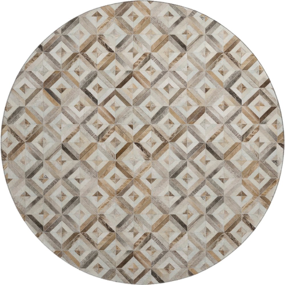 Premium Machine Washable Mayfield  Gray 8' x 8' Round Rug. Picture 1