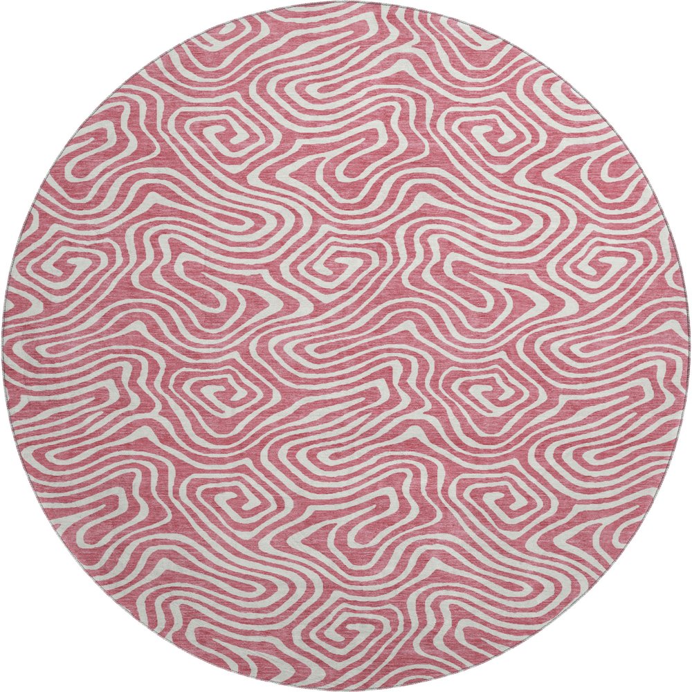Premium Machine Washable Mayfield AMF1030 Blush 8' x 8' Round Rug. Picture 1