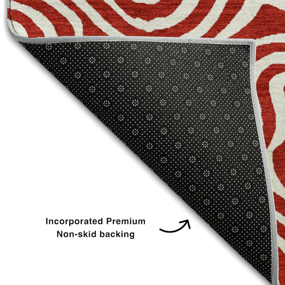 Premium Machine Washable Mayfield AMF1030 Red 1'8" x 2'6" Rug. Picture 2