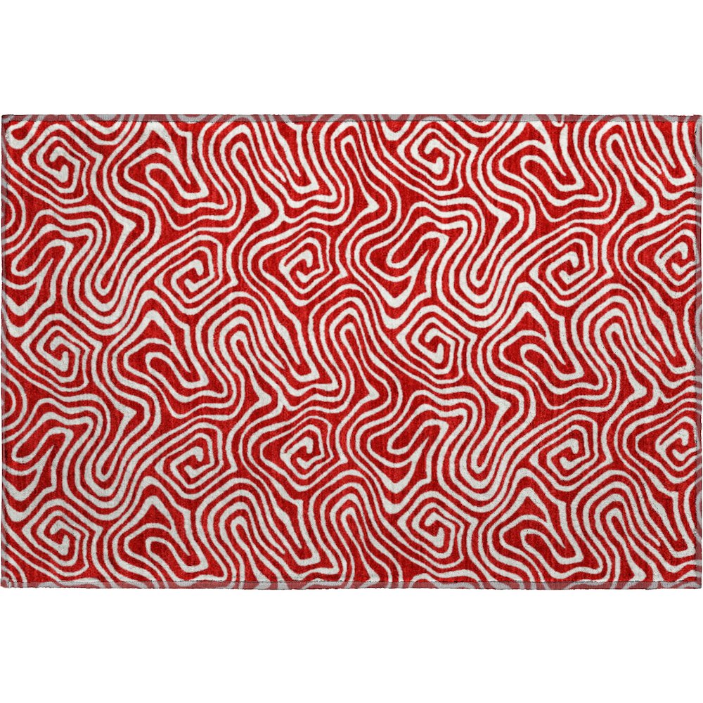 Premium Machine Washable Mayfield AMF1030 Red 1'8" x 2'6" Rug. Picture 1