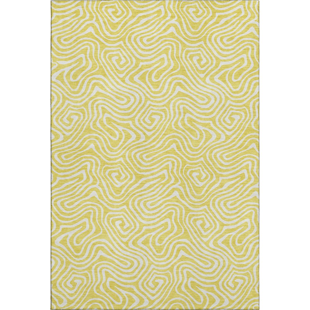 Premium Machine Washable Mayfield AMF1030 Yellow 2'6" x 3'10" Rug. Picture 1