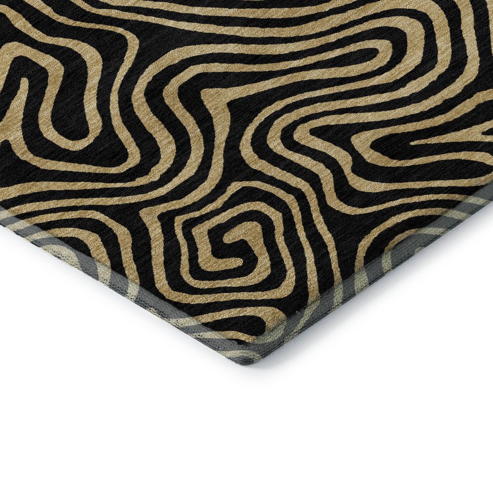 Premium Machine Washable Mayfield AMF1031 Black 1'8" x 2'6" Rug. Picture 3