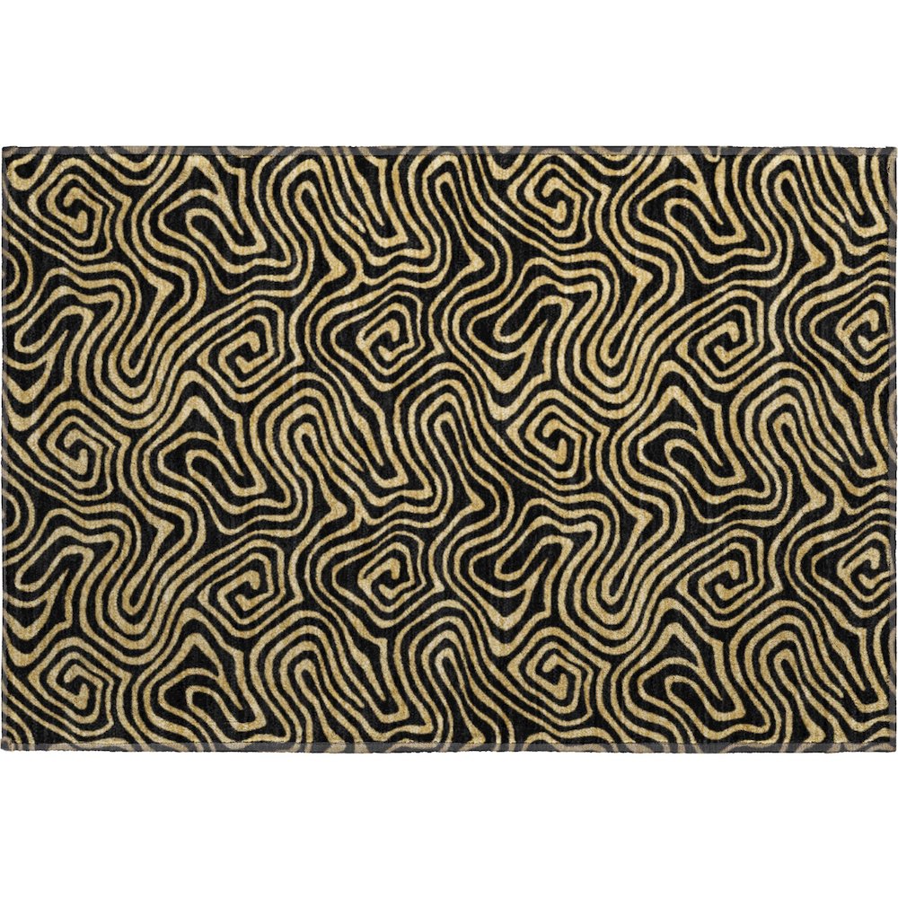Premium Machine Washable Mayfield AMF1031 Black 1'8" x 2'6" Rug. Picture 1