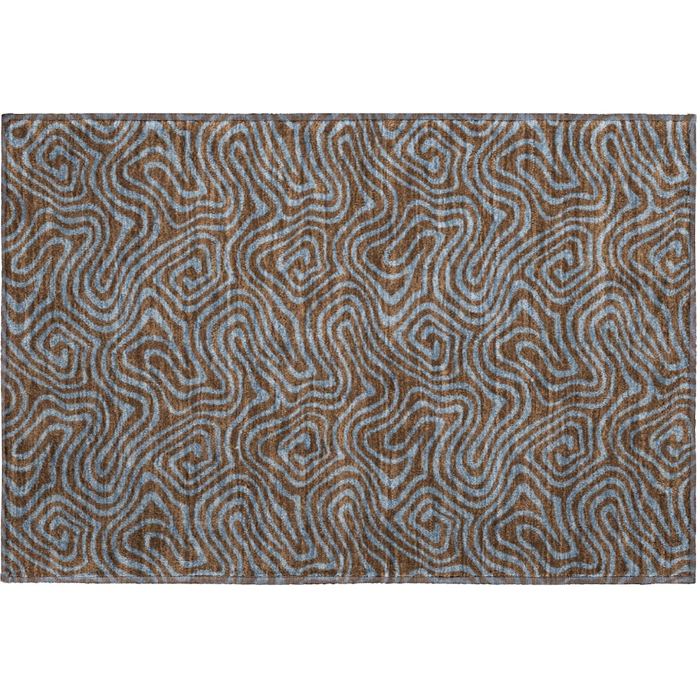 Premium Machine Washable Mayfield AMF1031 Brown 1'8" x 2'6" Rug. Picture 1