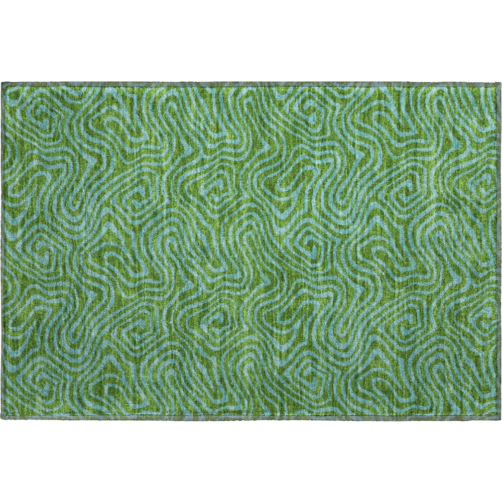 Premium Machine Washable Mayfield AMF1031 Green 1'8" x 2'6" Rug. Picture 1