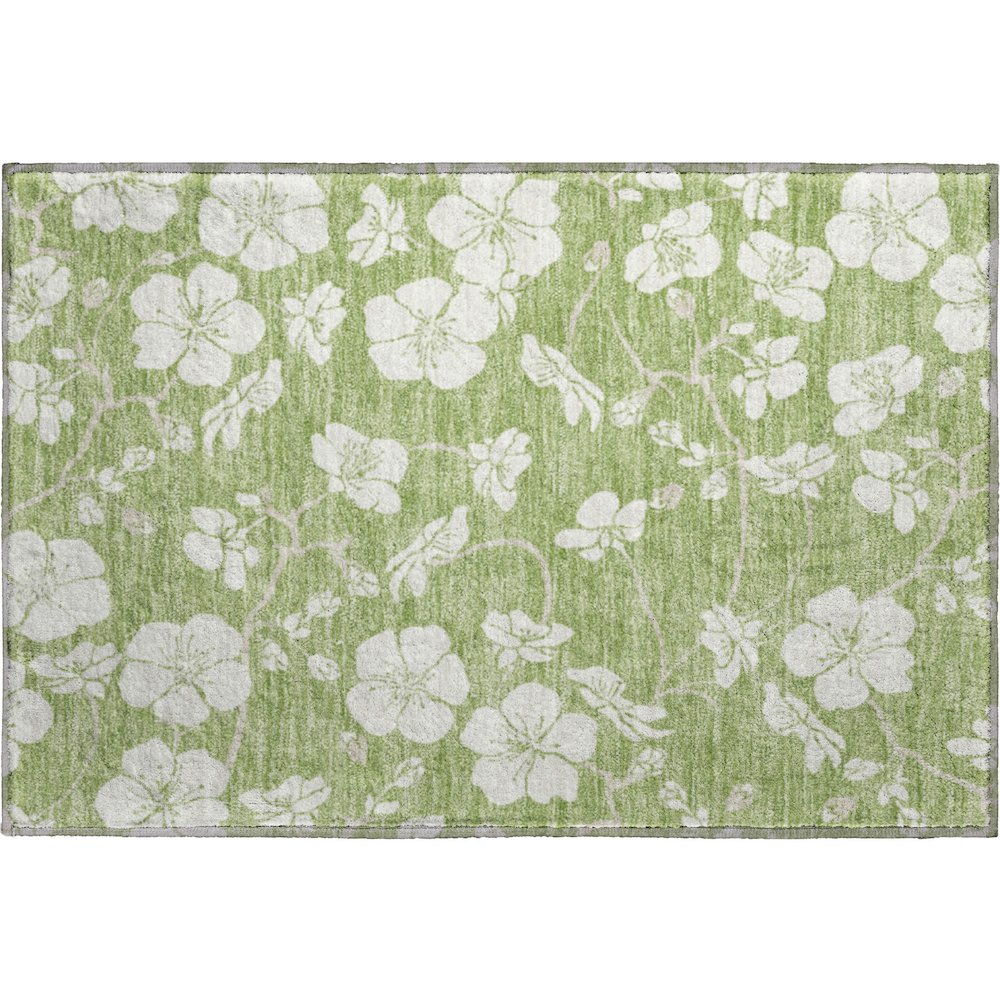 Premium Machine Washable Mayfield AMF1032 Aloe 1'8" x 2'6" Rug. Picture 1