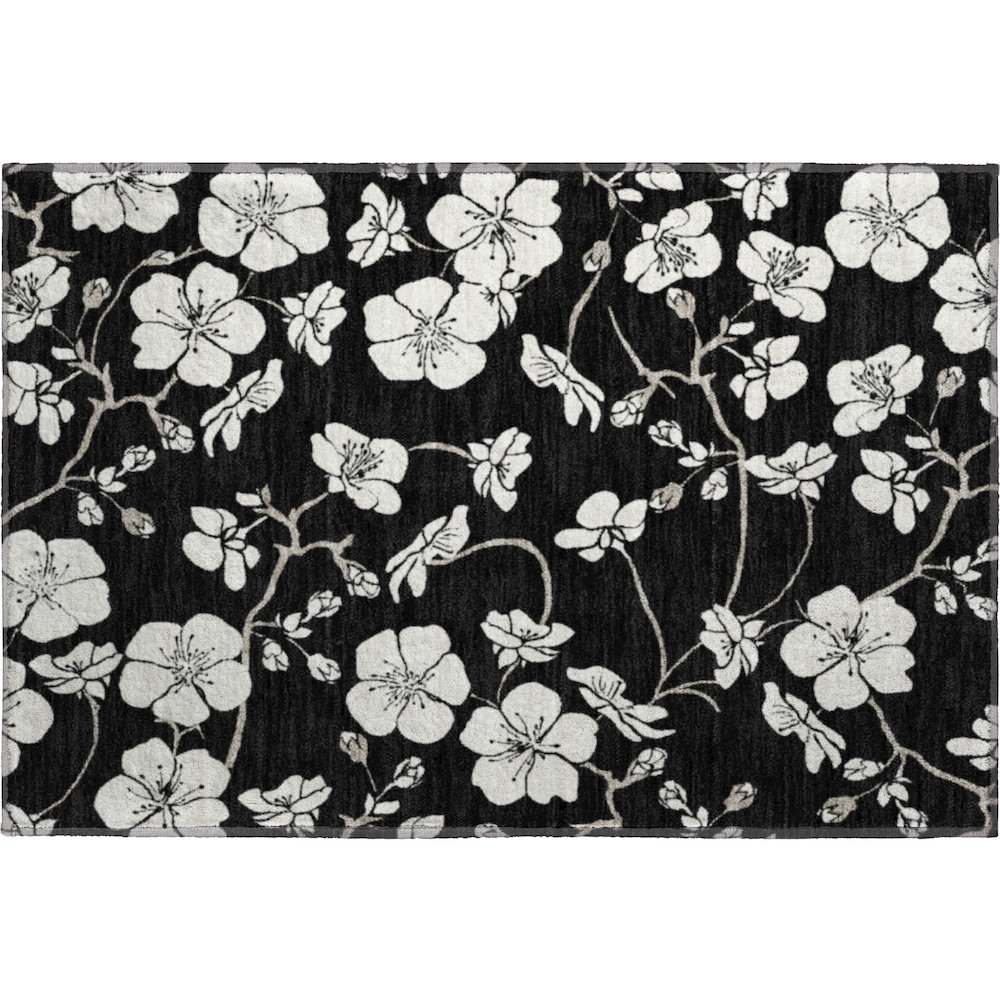 Premium Machine Washable Mayfield AMF1032 Black 1'8" x 2'6" Rug. Picture 1