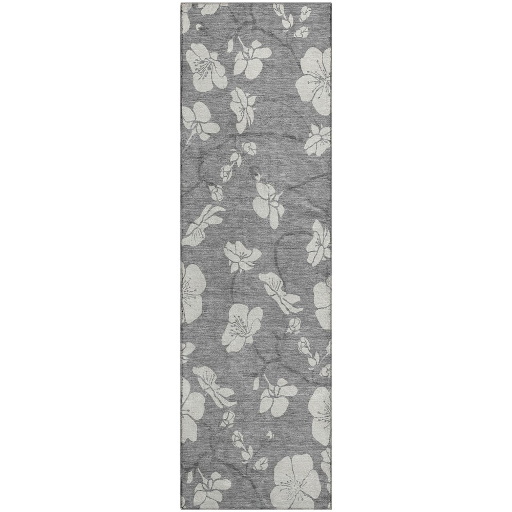 Premium Machine Washable Mayfield AMF1032 Gray 2'3" x 7'6" Runner Rug. Picture 1