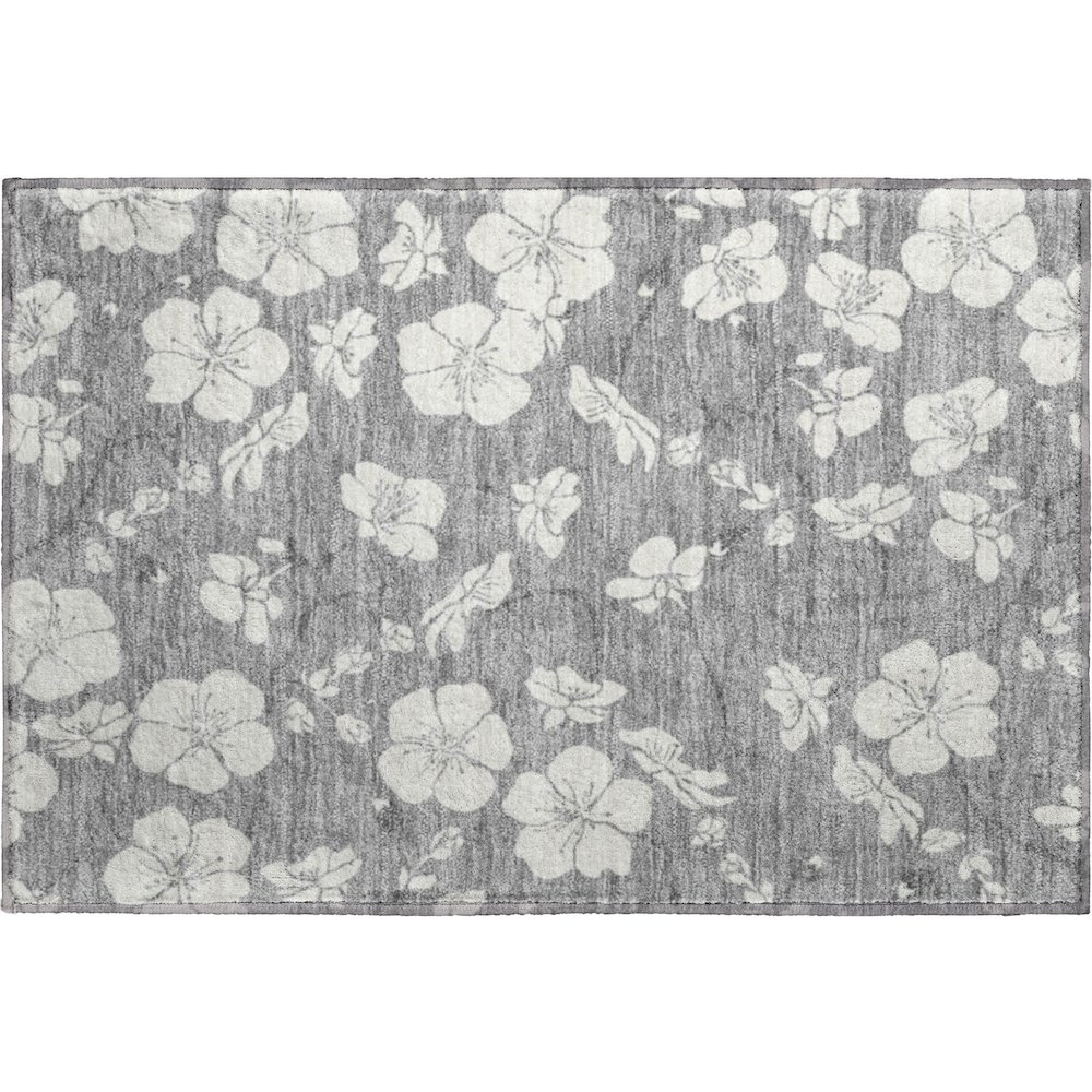 Premium Machine Washable Mayfield AMF1032 Gray 1'8" x 2'6" Rug. Picture 1