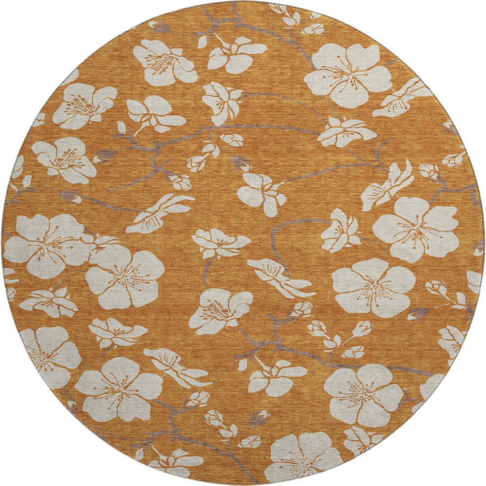 Premium Machine Washable Mayfield AMF1032 Paprika 8' x 8' Round Rug. Picture 1